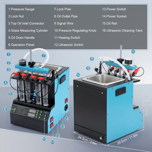 220V Fuel Injector Cleaner Tester Ultrasonic Injector Heating Cleaner Machine UK — image 10