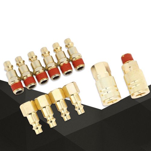 12x Quick Coupler Pneumatic Brass Plated Iron Quick Fitting Connector NPT 1/4in — image 12