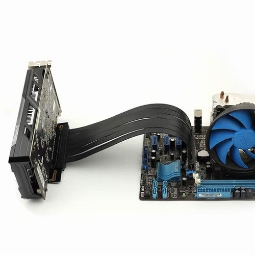 PCIe 4.0 x16 Riser Cable 90° Vertical Mount No Transmission Speed Loss – 30cm