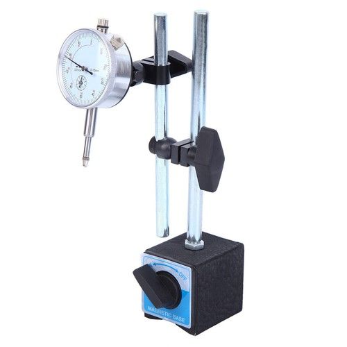 UK Dial Test Indicator DTI Gauge + Magnetic Base Stand Metric Clock Gauge NEW