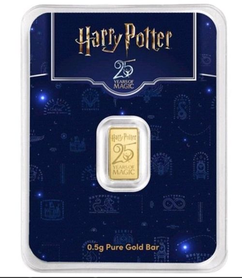 0.5g 999.9 Fine Gold 25th Anniversary of Harry Potter Bars. Brand New Sealed