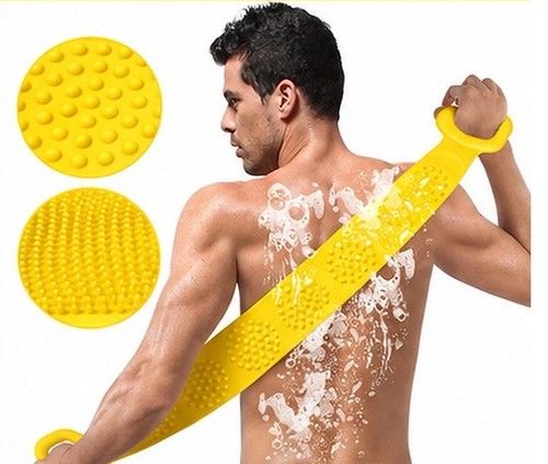 Silicone Back Scrubber Premium Long Exfoliating Shower Body Brush Belt Handles