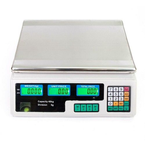 40kg/5g Electronic Digital Price Scale for Food Meat Shop Retail -kg/g Only
