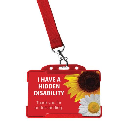 Hidden Disability Awareness Card and Lanyard - 6 colour combinations