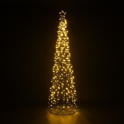 CHRISTMAS CONE TREE DECORATION LIGHTS STAR TOPPER XMAS INDOOR & OUTDOOR