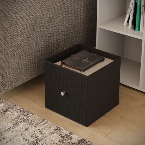Foldable Woven Fabric Storage Cube Box Drawer Insert Organiser Basket w/ Handle — image 2