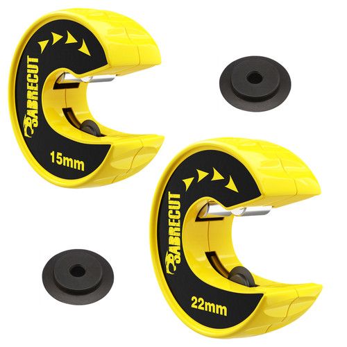 SabreCut 15 & 22mm Pipe Slice Cutter Tool Twin Pack Set Cutting Tool Heavy Duty