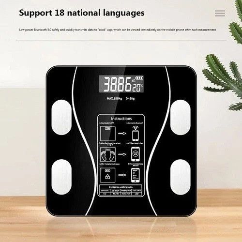 Digital 180KG Bathroom Scales Weighing Smart Body Fat BMI Bluetooth Weight Scale