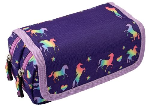 Kids Personalised Pencil Case 2 Compartment Large Stationery Zippe Pouch School — image 2