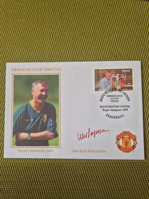 1999 Manchester United Triple Sir Alex Ferguson signed FDC from BENIN football