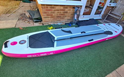 Njordair Inflatable SUP 12ft x 32in x 6in w/ Free Sail and Anchor, 12' SUP