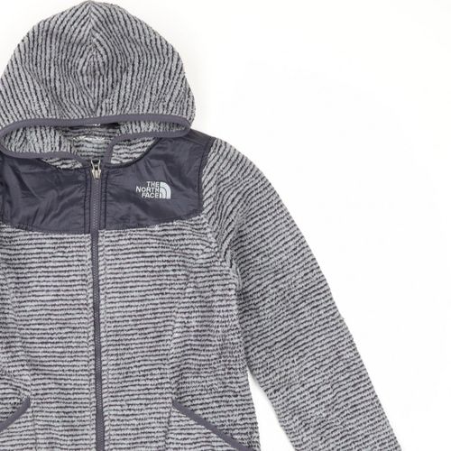 The North Face Girls Basic Jacket Size 14-15 Years Grey Striped Mid-Length Zip — image 11