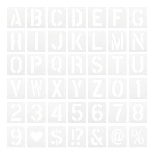 42pcs 8 Inch Letter Stencils Alphabet Number Stencil Interlocking, White