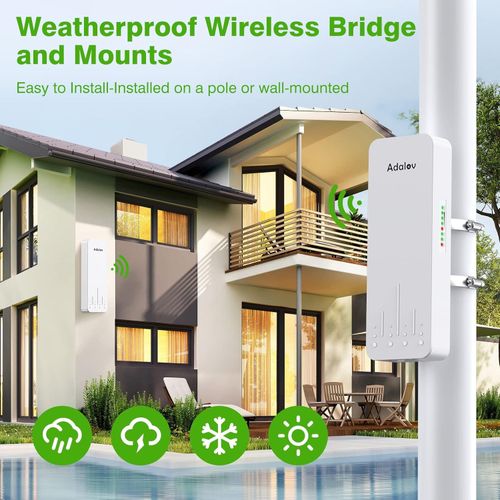 AdaLov Outdoor Wireless Bridge CPE660 with Mounts, Plug & Play | 5.8GHz WiFi — image 4