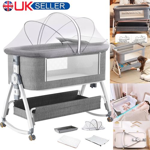3-in-1 Baby Bedside Crib Sleeper Bassinet Safe Co-Sleeping Storage Adjustable — image 1