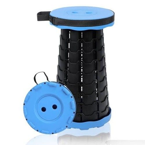 Adjustable Telescopic Folding Stool Portable Camping Seat for Fishing Hiking BBQ