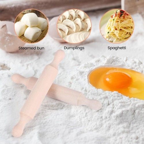 Wooden Mini Dough Roller - 6 Inch Clay Rolling Pin for Kitchen, Baking & Crafts