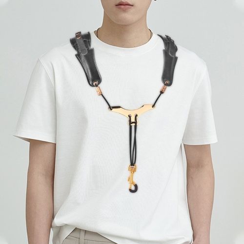 Saxophone Shoulder Neck Strap Adjustable Sax Black Double Shoulder Strap Harness — image 6