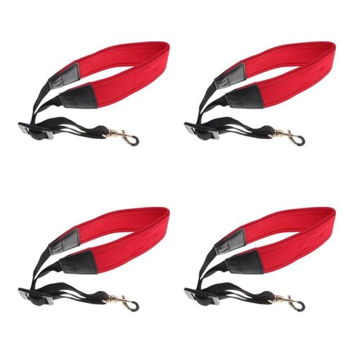 Red Polyester Adjustable Saxophone Neck Strap with Quick Release Hook — image 1