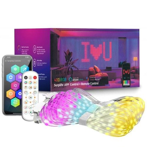 Smart RGB Pixel Curtain Lights APP DIY Pattern Music Sync Timer