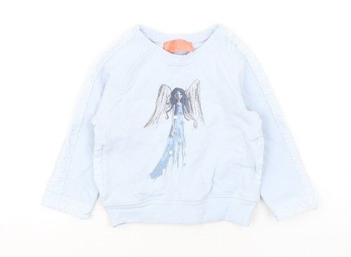 Girls UK Size 2 Years Preworn Blue Pullover