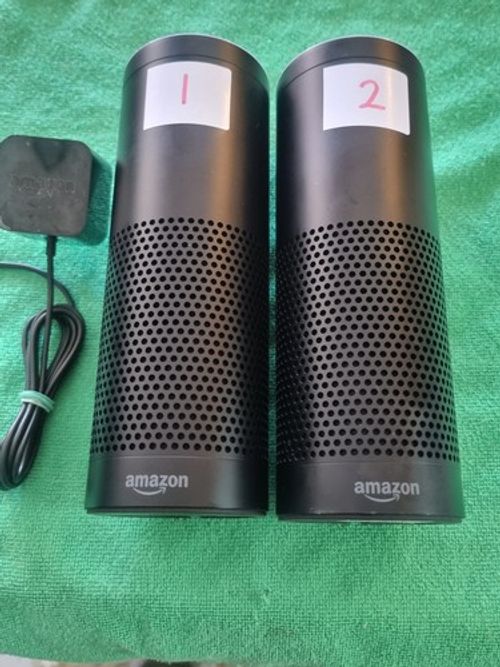 2x Amazon Echo 1st gen Smart Speakers  1x power supply PLEASE READ FULLY THANKS 