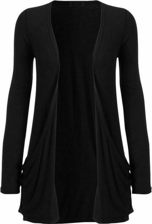 WOMENS GIRLS LONG SLEEVE LADIES BOYFRIEND CARDIGAN TOP OPEN POCKET UK 8-26