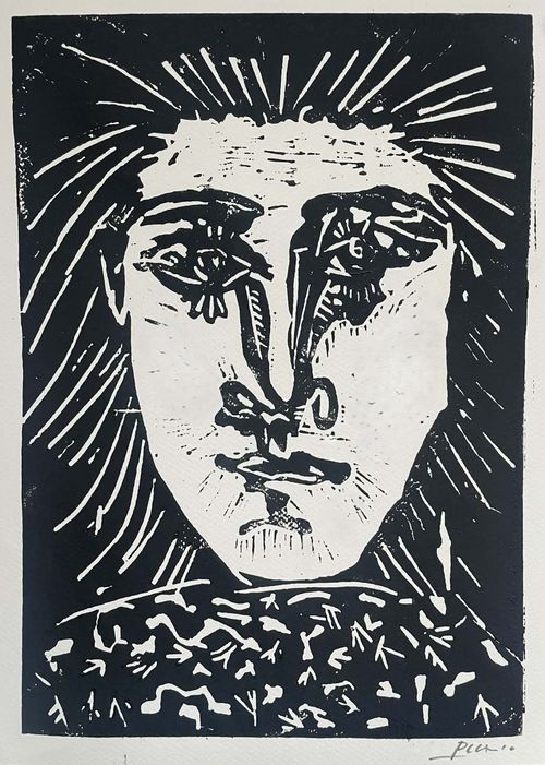 Pablo Picasso Original linocut hand signed and printed from an original block — image 4