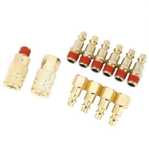 12x Quick Coupler Pneumatic Brass Plated Iron Quick Fitting Connector NPT 1/ NEW