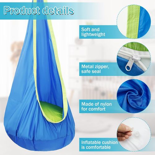 Kid Nest Swing Chair Nook Hanging Seat Hammock Indoor Outdoor Pod Tent Child UK — image 4