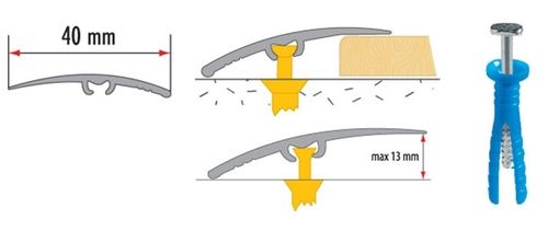 Aluminium Door Threshold Strip Gold 30/40/50mm x 0.93m Anodised Transition Bar — image 1