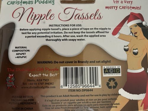 Christmas Pudding Nipple Tassels In Original Packaging — image 2