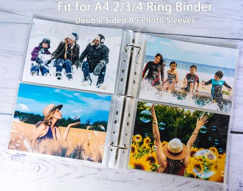 Pack of 30 A4 Photo Sleeves for 2/3/4 Ring Binder, Transparent Postcard Sleeves — image 9
