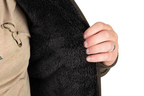 Fox Green & Black Sherpa Fleece Lined Hooded Jacket - Hoody / Hoodie — image 4