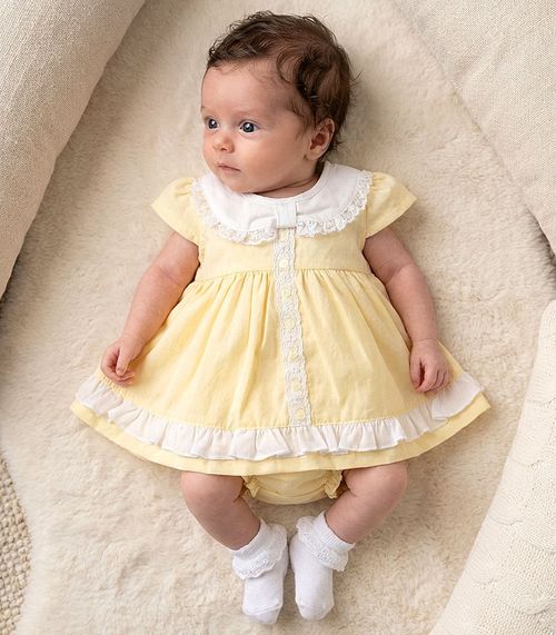 Premature Baby Girl Dress Set Prem Small Early Tiny Frilly Lemon — image 2