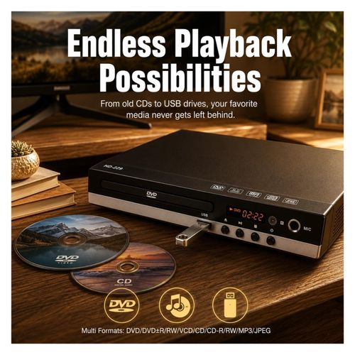 Region Free DVD Player 1080P HDMI with Remote & Audio Cable, Plays CD MP3 USB UK — image 5