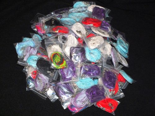775 pcs Fabric Necklaces Mixed 17.5" - Organza Cord Huge Job Lot Wholesale Bulk — image 6