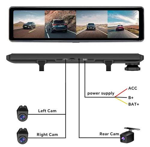 RearView Mirror 4K Dash Cam Car DVR Camera 360° View ADAS Blind Spot Detection* — image 8