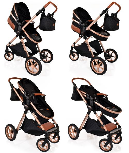 3 in 1 Pram Newborn Baby Buggy Set Travel System with Car Seat Folding Pushchair — image 10