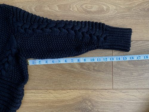 Zara Knit Black Chunky Oversized Cable Knit Roll Neck Jumper Size S — image 15