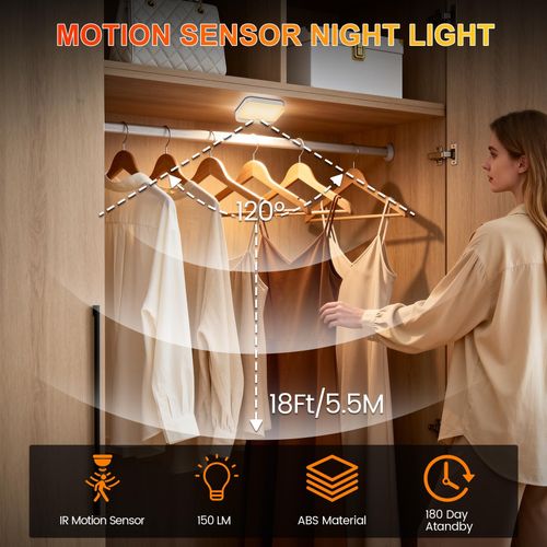 daphomeu Rechargeable Motion Sensor 7.8 cm x x 1 cm, White 6 Pcs — image 3