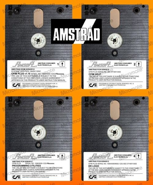 Amstrad PCW 8256/8512 CP/M CPM+ v1.15 CF2 3" System Floppy Boot Disks Set of 2