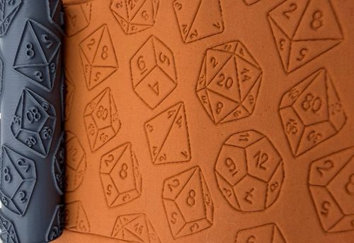 D20 Polyhedral Dice Deboss Texture Roller | Clay | Pottery | Baking | RPG (43A) — image 3