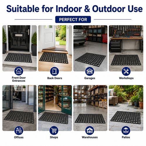 Hollow Mat Heavy Duty Rubber Floor Mat Non Slip Drainage Mat Indoor Outdoor Mat — image 4