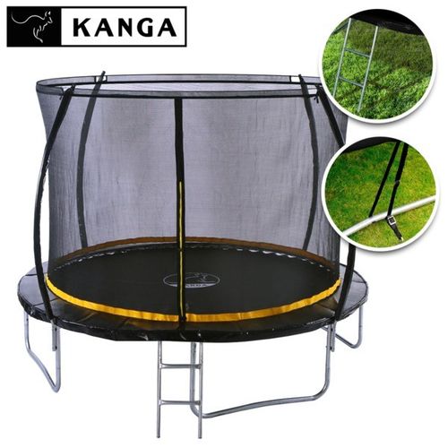 KANGA 10ft Outdoor Trampoline With Enclosure, Net, Ladder & Free Anchor Kit — image 1