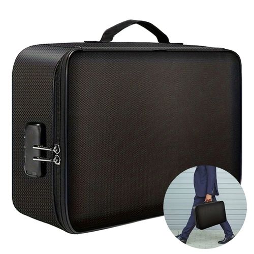 Fireproof Waterproof Document Box with Lock Expandable File Storage Box — image 2