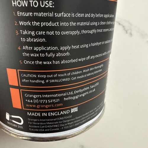 Grangers Wax Cotton Dressing 180g Tin Easy Apply Waterproof All Wax Clothing — image 3