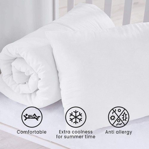 Cot Bed Coverless Duvet & Pillow Bedding Set - Anti Allergy Baby Toddler
