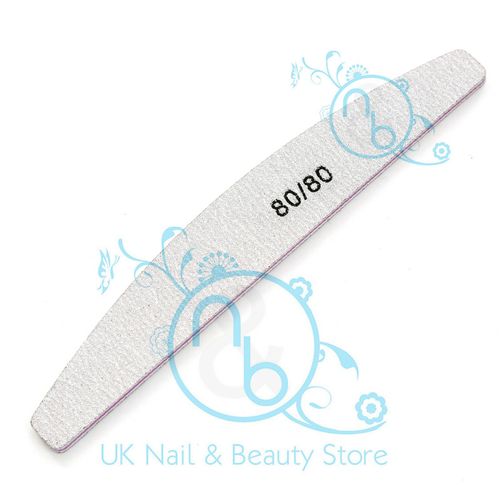 Nail Files 80/100/180/240 Grit Half Moon Double Sided Nail File MANY OPTIONS ! — image 1