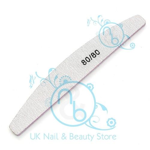 Nail Files 80/100/180/240 Grit Half Moon Double Sided Nail File MANY OPTIONS !